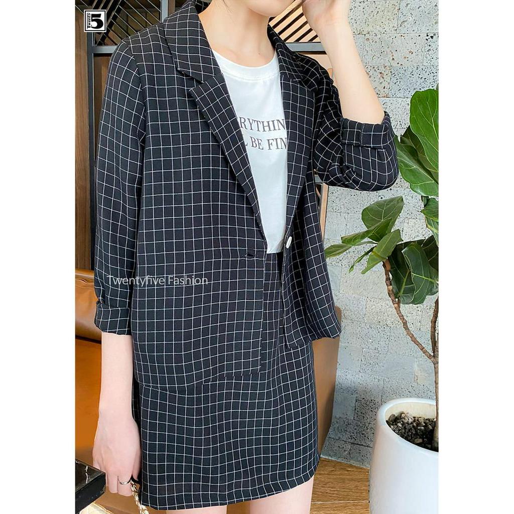 Áo vest nữ kẻ caro Twentyfive TV15