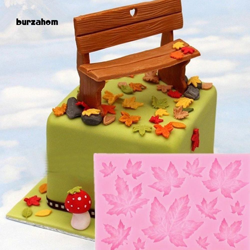 Khuôn làm bánh thủ công bằng silicone hình lá phong