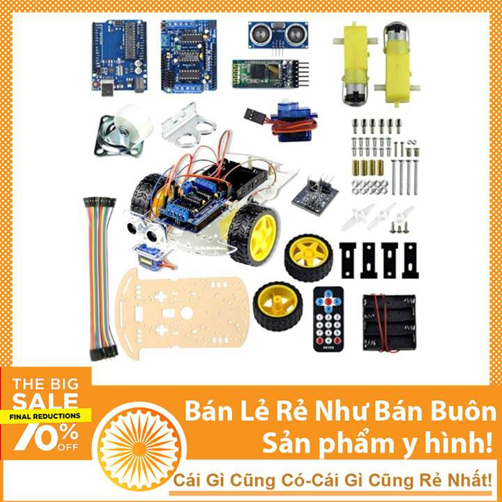 Bộ Xe Robot Thông Minh Điều Khiển Qua Bluetooth Hồng Ngoại - Smart Car KIT Arduino 3