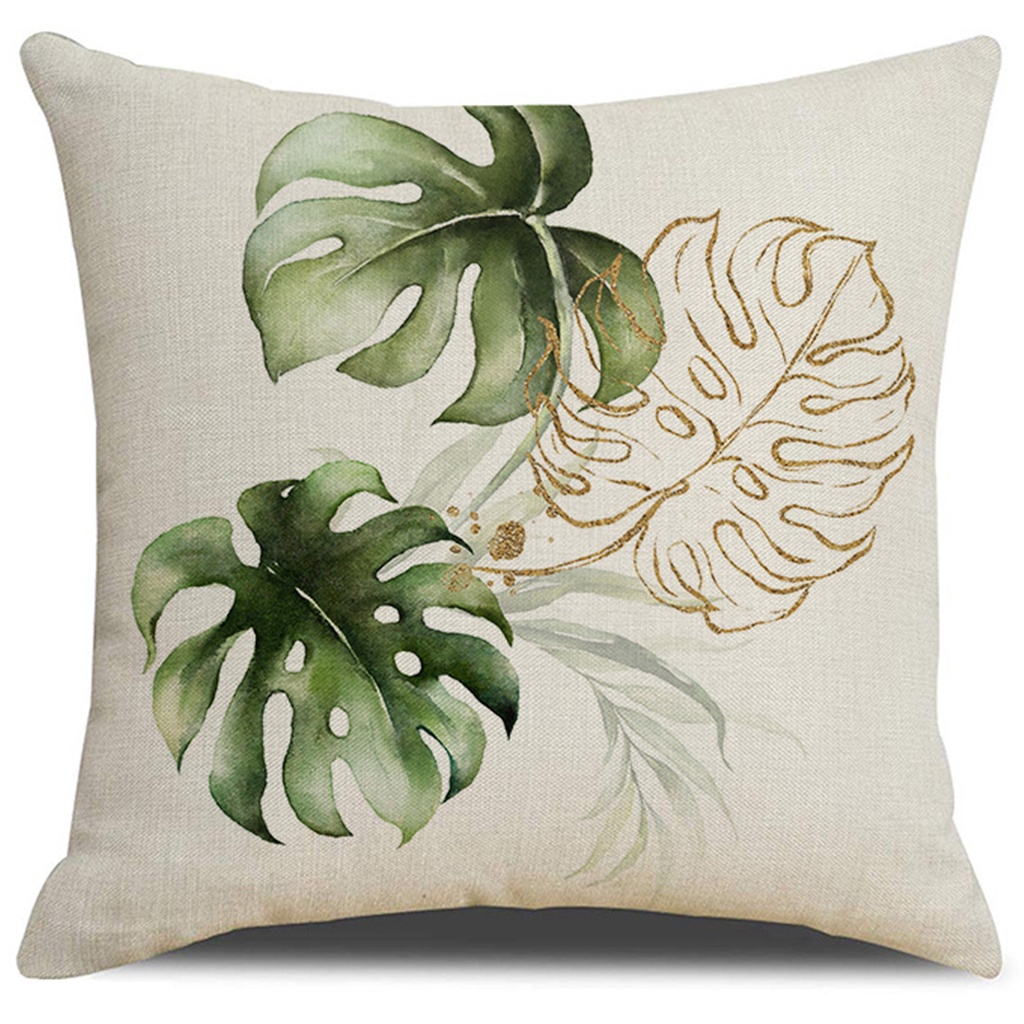 Vỏ Gối Cotton Lanh Họa Tiết Cây Xanh 40×40 45×45 50×50 60×60