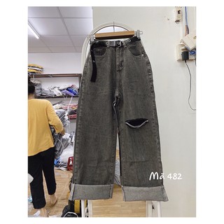 [HÌNH THẬT] QUẦN JEAN DÀI ỐNG RỘNG LƯNG CAO - QUẦN BÒ NỮ CULOTTES SUÔNG TRƠN BASIC 79