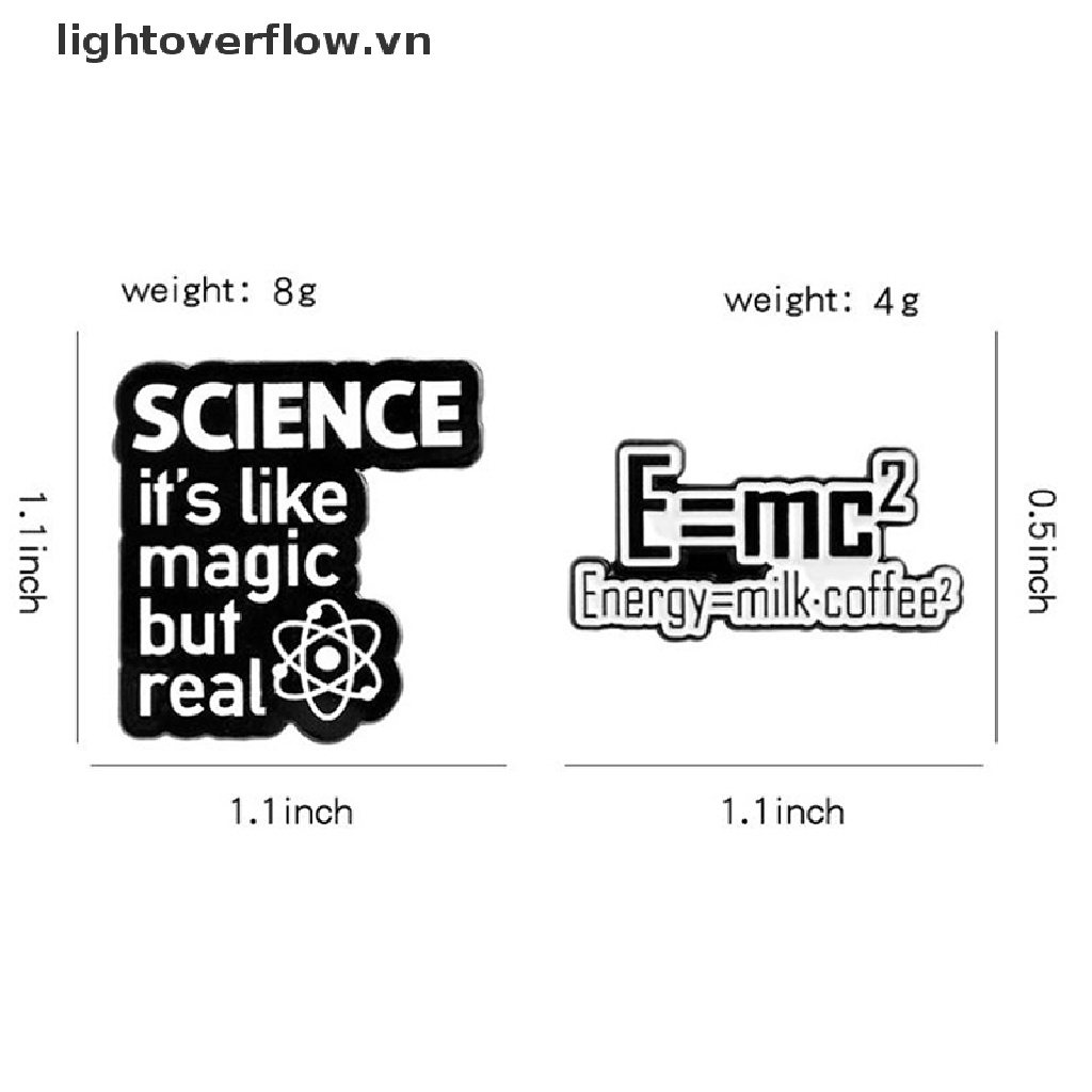 1 Huy Hiệu Cài Áo Tráng Men Hình Khoa Học Màu Trắng Đen