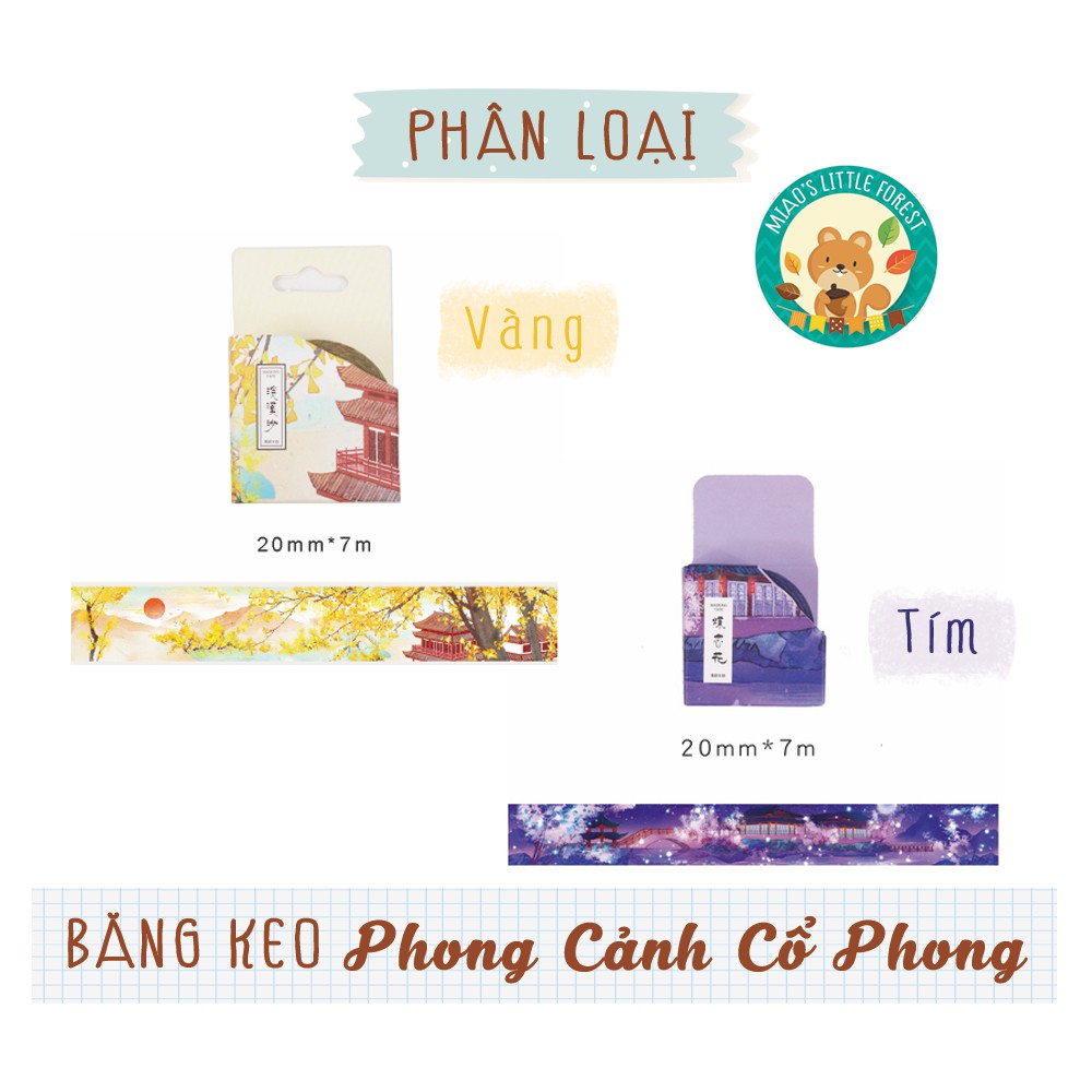 Washi Tape | Băng Keo Phong Cảnh CỔ PHONG | W22