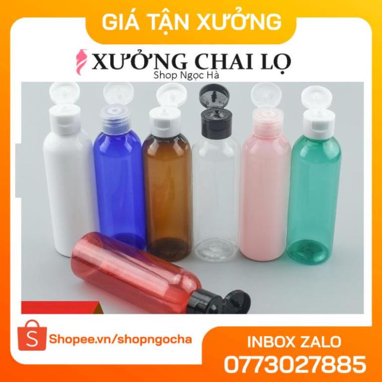 Chai nhựa pet nắp bật xanh dương 100ml chiết mỹ phẩm , phụ kiện du lịch