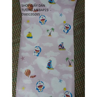 Giấy dán tường decal cho bé  doremon hồng