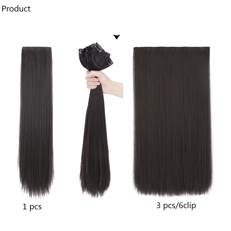 Set 3/6 Kẹp Tóc Giả Làm Dày Tóc Tàng Hình Tự Nhiên 150G