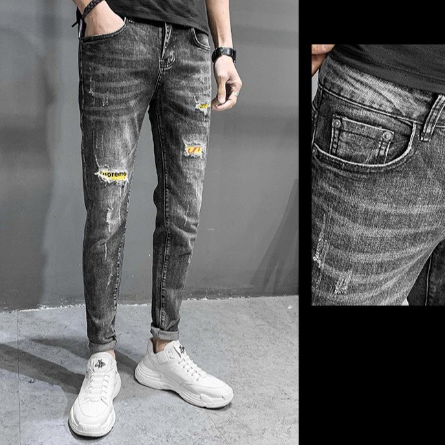 Quần Nam Jean Chất Bò Rách Gối Năng Động | BigBuy360 - bigbuy360.vn