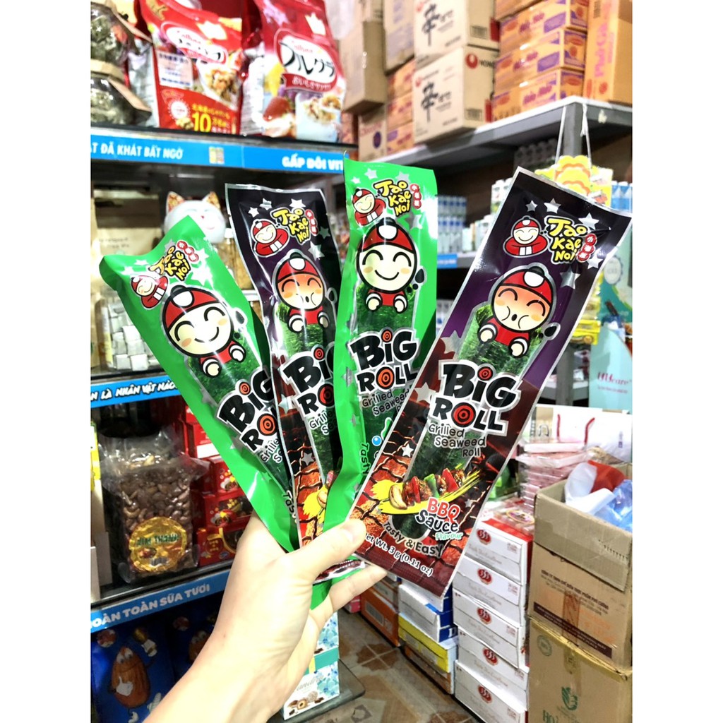 Snack Rong biển TaoKaeNoi BIG ROLL nhiều vị hộp 6 gói (3g)