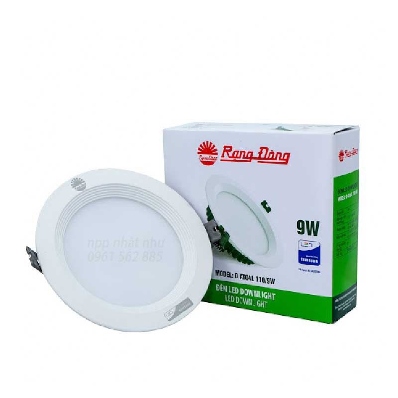 Đèn LED Âm trần Downlight Rạng Đông 90/9w Viền Bạc