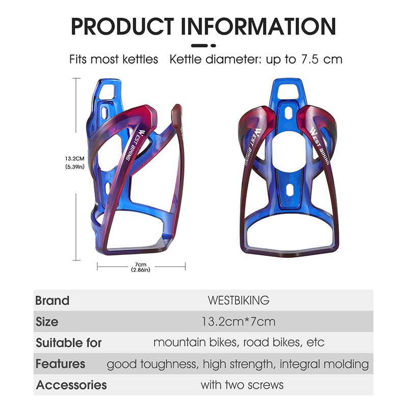 Lồng giữ bình nước WEST BIKING gắn xe đạp leo núi MTB tiện dụng