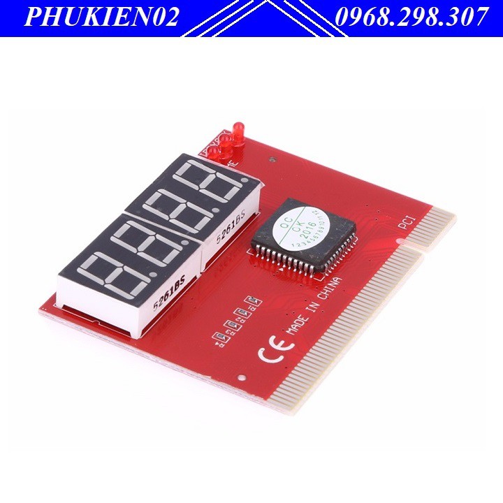 Card test Mainboard 4 số có khe cắm PCI (Đỏ)