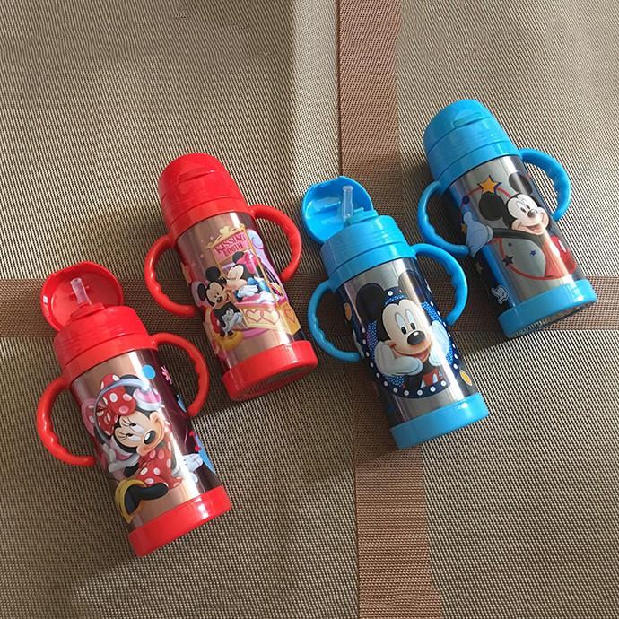 [BÁN LỖ]  - Bình giữ nhiệt Mickey có vòi bú va tay cầm cho bé 350ml