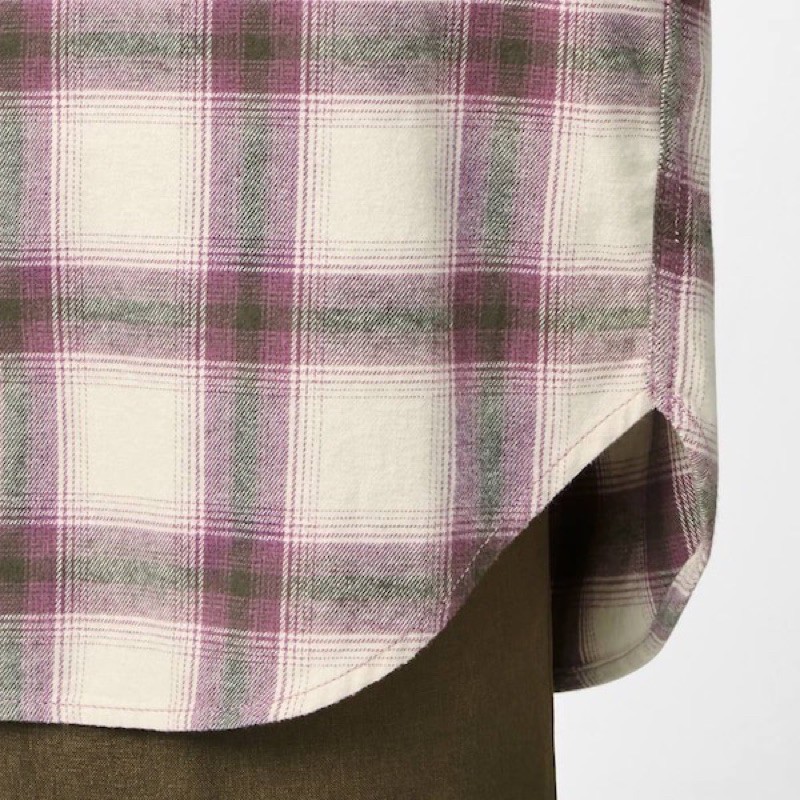 Áo sơ mi nữ kẻ caro dòng Flannel thời trang của GU - Nhật | BigBuy360 - bigbuy360.vn