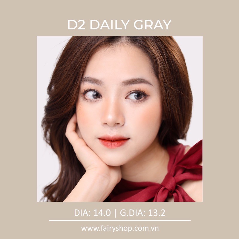 Áp Tròng Daily Gray D2 14.0mm - Kính Áp Tròng FAIRY SHOP CONTACT LENS. độ 0 đến 8