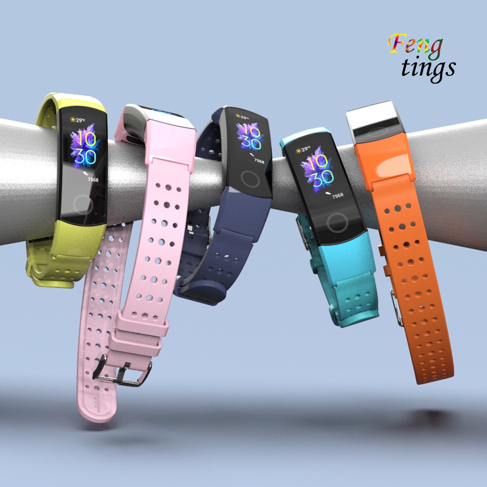 Dây đeo đồng hồ thông minh silicone thay thế thích hợp cho Huawei Honor Band 4/ 5