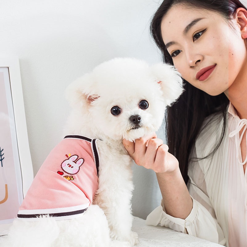 Áo Hai Dây Mỏng Thoáng Khí In Họa Tiết Hoạt Hình Cỡ Nhỏ Và Trung Bình Cho Thú Cưng