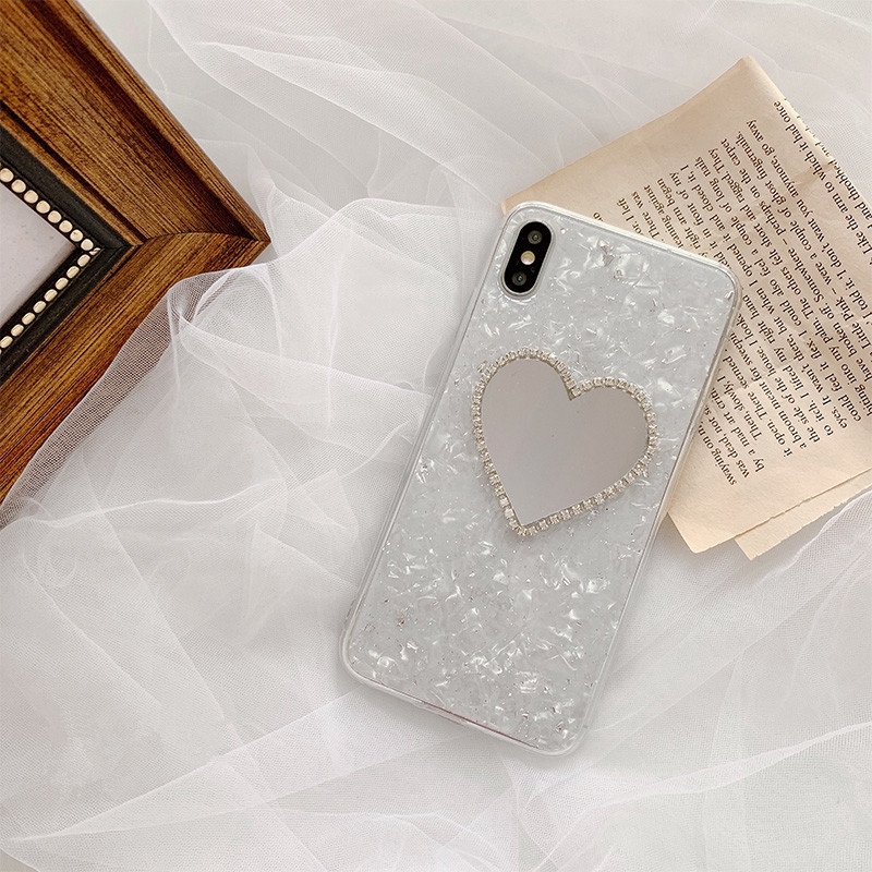 Ốp điện thoại mềm có gương trang điểm cho iPhone 11 Pro Max X Xs XR XS Max 8 7 6s 6 SE 5s 5 6P/6sP 7P/8P | BigBuy360 - bigbuy360.vn