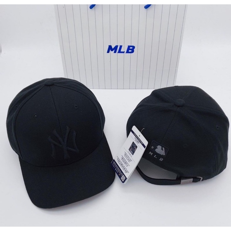 Mũ MLB chữ NY đen