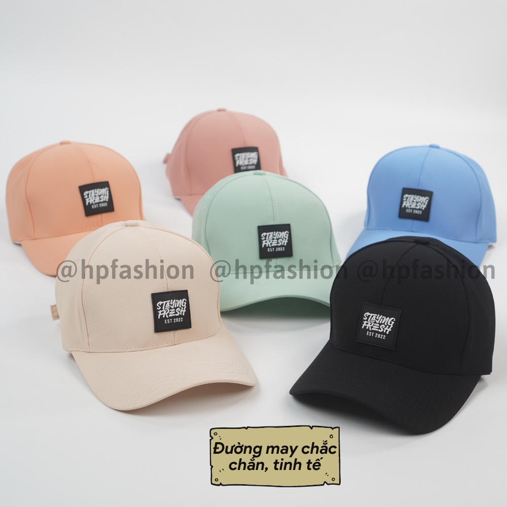 Mũ lưỡi trai ❤️ Nón kết thêu tem STAYING FRESH chất kaki cao cấp form unisex nam nữ N56 - Happy Style