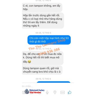 (bill+review) Băng vệ sinh tampon o.b. Đức