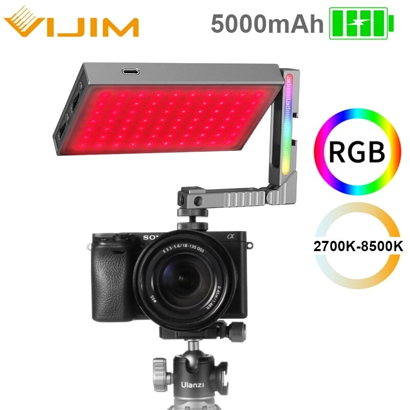 Đèn led video Ulanzi VIJIM R70 RGB - Đèn Led chỉnh màu sắc và độ K 2000-8000 dùng chụp model, sản phẩm , quay phim, vlog