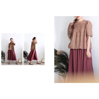 Chicka Chicka - Áo Lace midi top - Brown