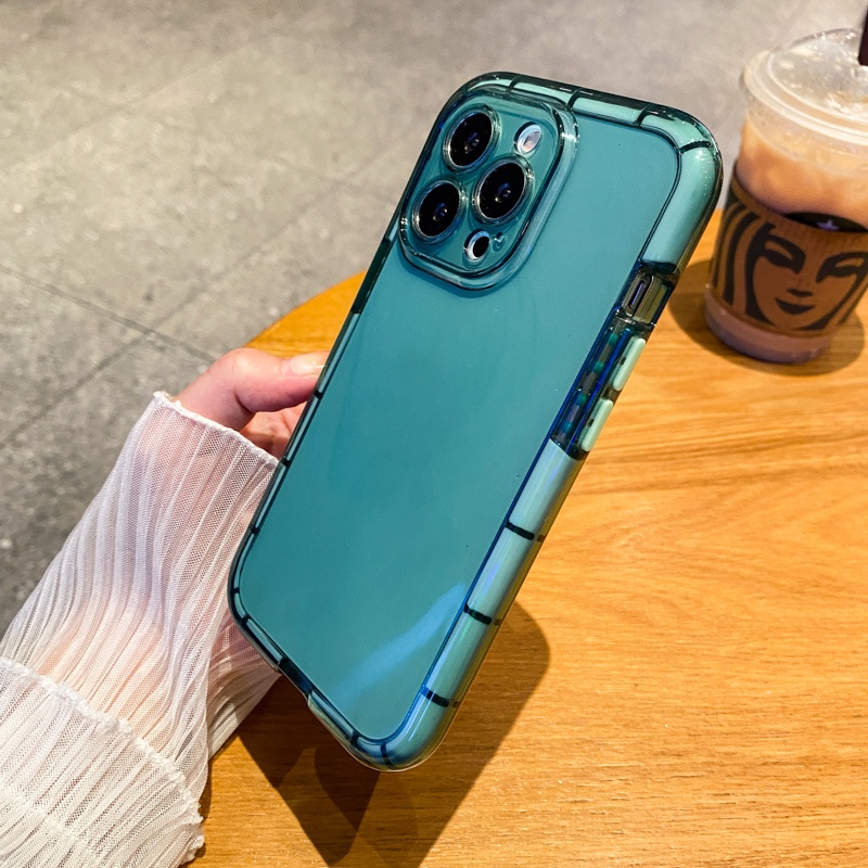 Ốp Điện Thoại Mềm Trong Suốt Dày Dặn Chống Sốc Màu Kẹo Cho iPhone 11 12 13 Pro Max ip11