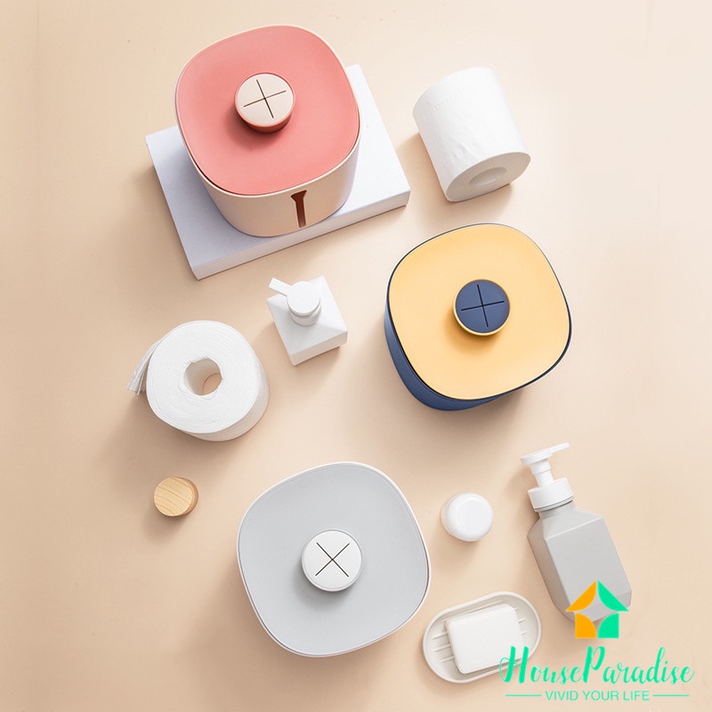 Hộp đựng cuộn giấy vệ sinh gắn tường không cần khoan lỗ chống thấm nước tiện dụng