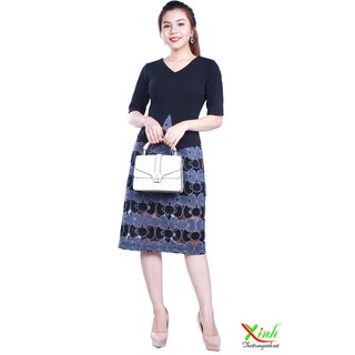Đầm dáng peplum ren hoa văn ThoiTrangXinh DL555
