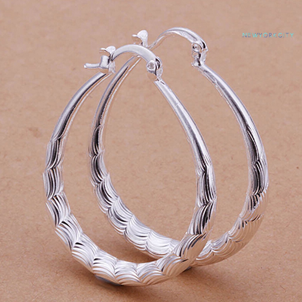 Khuyên Tai Mạ Bạc Dáng Chữ U Thời Trang