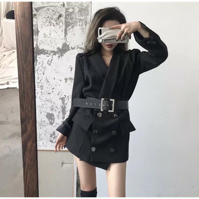 Áo khoác vest kèm belt phong cách ulzzang ( hình thật ở cuối) | BigBuy360 - bigbuy360.vn