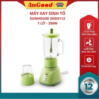 Máy xay sinh tố sunhouse shd5112, máy xay đa năng cối thủy tinh chịu lực, công suất 350w