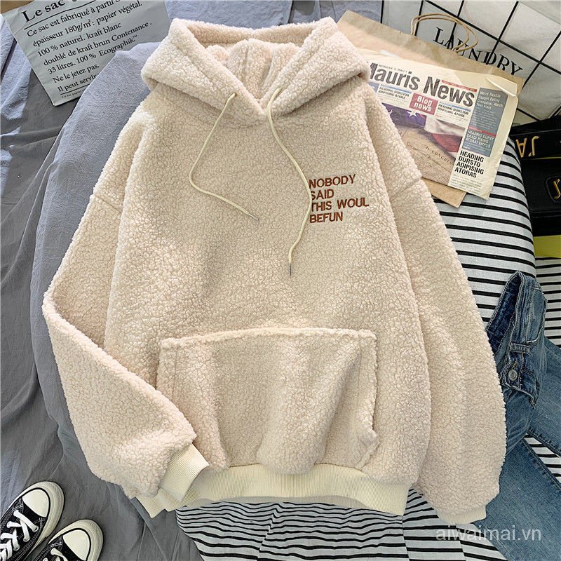 Áo Hoodie Lông Cừu Cực Chất Unisex Hàn Quốc(kèm ảnh thật) | BigBuy360 - bigbuy360.vn