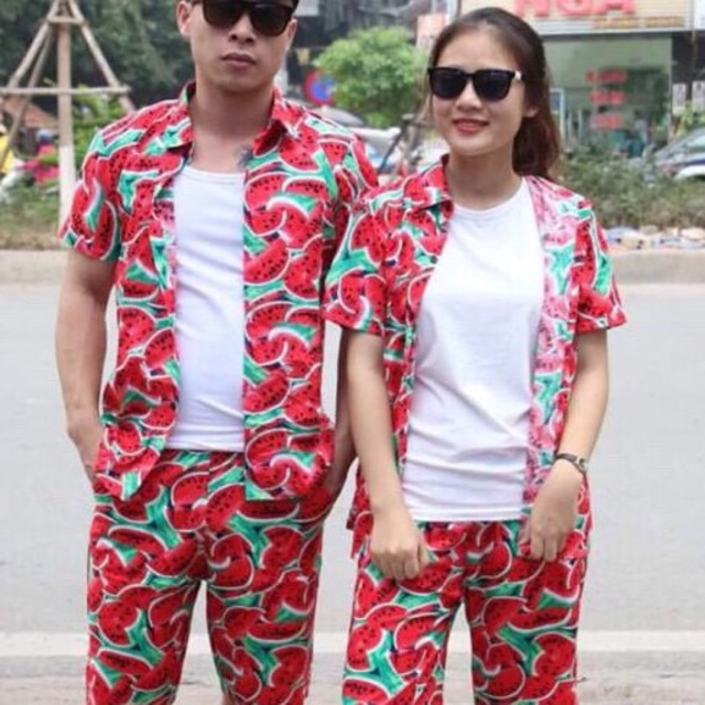 Bộ hoa quả  đi biển cho nam và nữ có đủ  size mặc nhóm cho cả gia đình