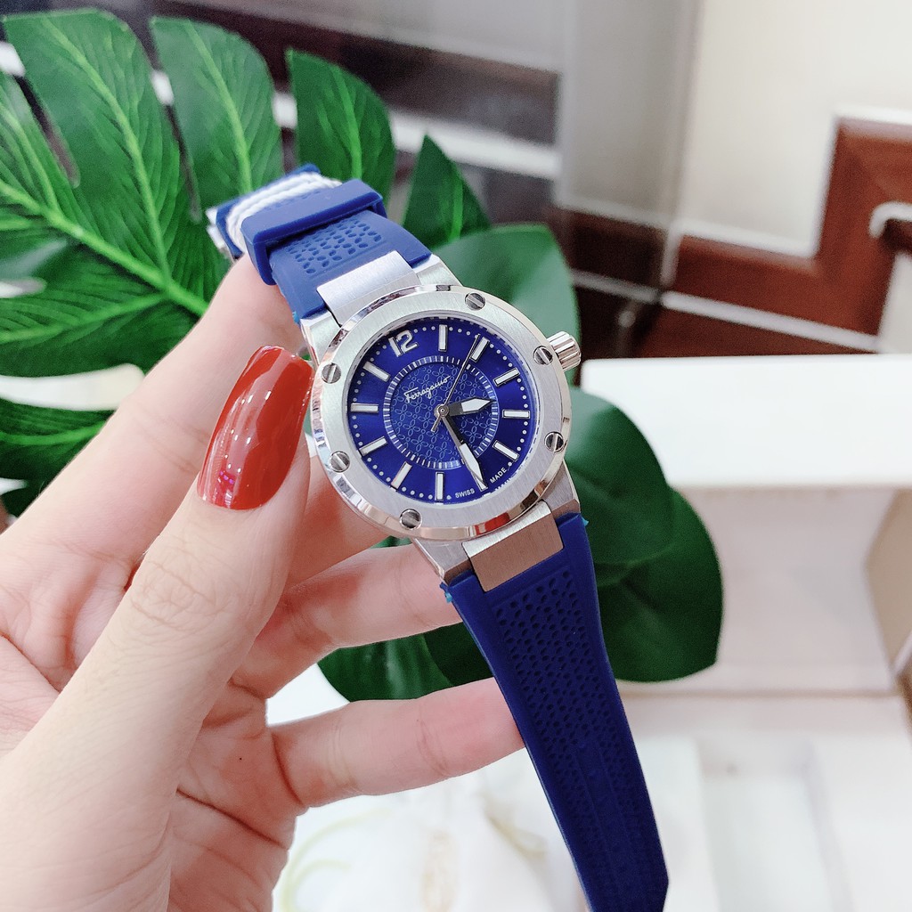 Đồng Hồ Nữ Ferragamo F-80 - Dây Cao Su 3 Màu