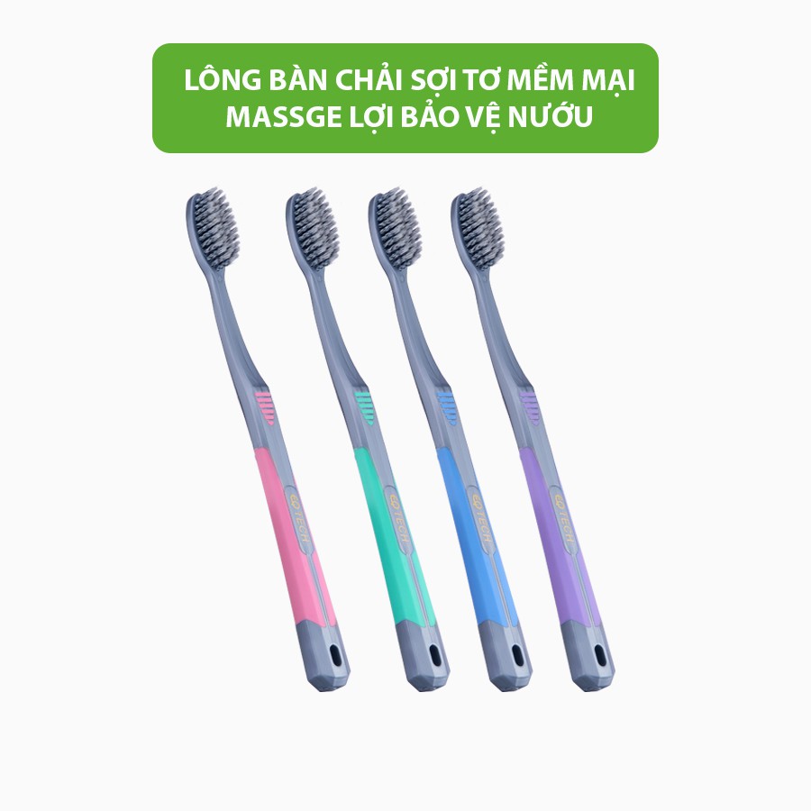 Bàn chải đánh răng EQ Tech WOW Charcoal Antibac Slim Soft bàn chải lông mềm Hàn Quốc diệt khuẩn khử mùi bảo vệ nướu lợi