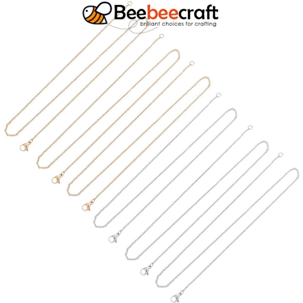 Beebeecraft Set 4~30 Dây Xích Rộng 19.68Inch / 50cm Màu Vàng Bằng Thép Không Gỉ 1.5mm Dùng Làm Vòng Cổ diy