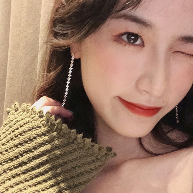 Khuyên Tai Đính Tua Rua Phong Cách Nhật Hàn Đơn Giản Chất Lượng Cao