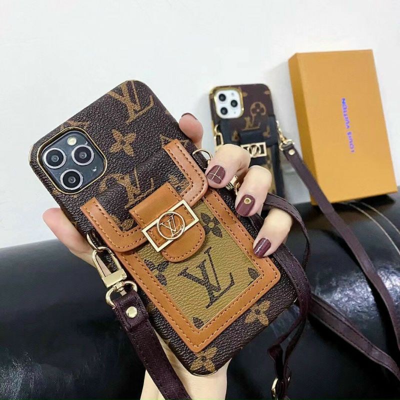 Ốp lưng LV có túi để thẻ cho iPhone 12 Mini, 12 12 Pro, 12 Pro Max, 11, 11 Pro, 11 Pro Max, Xs Max tặng dây đeo siêu đẹp