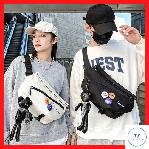 Túi Đeo Chéo Nam Nữ Vải Nylon Cao Cấp, Chống Nước, Size Lớn Thời Trang Unisex Tiện Lợi Phong Cách Hàn Quốc
