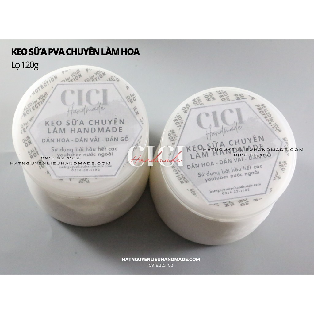 Keo sữa PVA chuyên làm hoa vải, dán cành hoa, dán gỗ Cici Handmade chuyên hạt đá hạt pha lê hạt cườm hạt trang sức