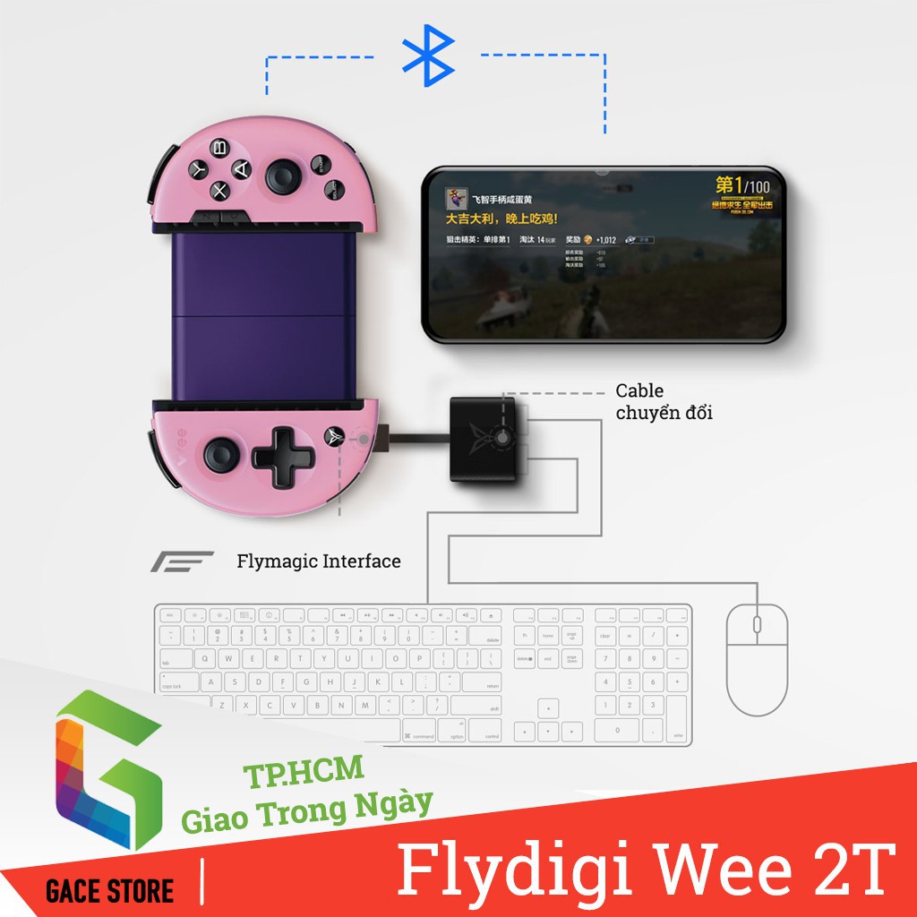 Flydigi Wee 2T | Phiên Bản Nâng Cấp | Tay cầm chơi game PUBG và LIÊN QUÂN cho iOS và Android - Hàng nhập khẩu