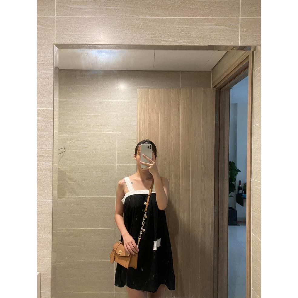 Váy Hai Dây Babydoll Chất Đũi Xước Màu Đen [Tặng Kèm Tag Cài Áo] - Chuyên Sỉ & Lẻ | BigBuy360 - bigbuy360.vn