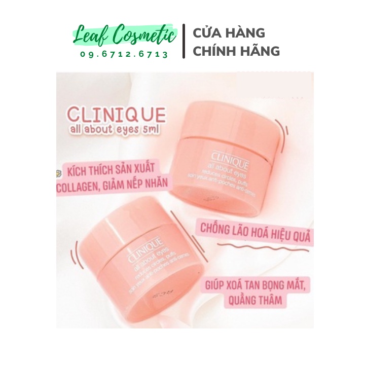 [ Minisize 5ml ] Kem Dưỡng Mắt CLINIQUE All About Eyes - Chính Hãng