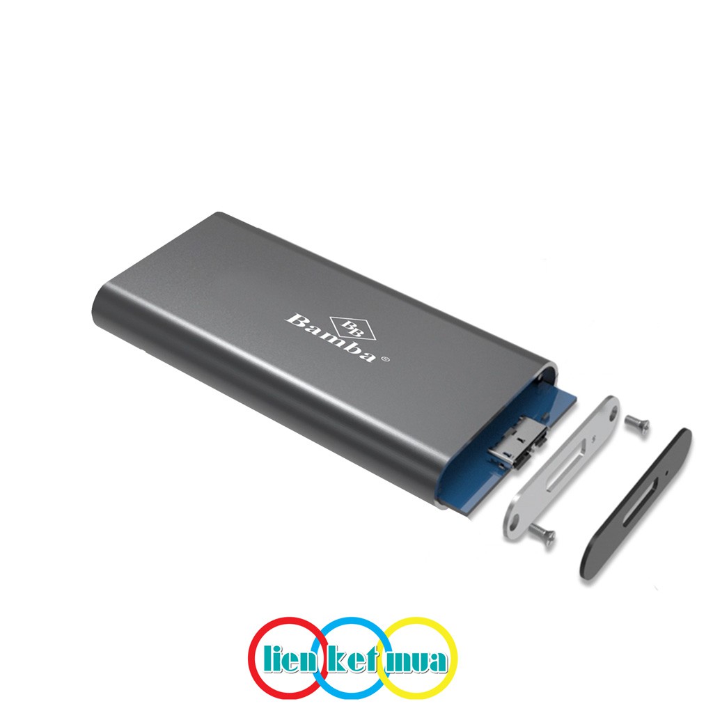 Box SSD, HDD M2 chuẩn 3.0 vỏ nhôm siêu bền-Hộp đựng ổ cứng để biến SSD, HDD laptop, Macbook thành ổ cứng di động