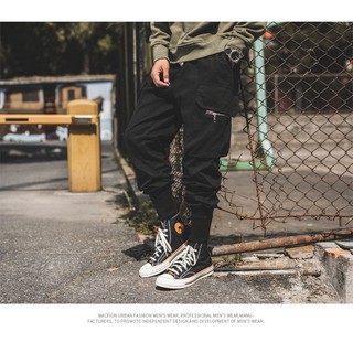 Quần jogger kaki boxket zip in black unisex thesixpack