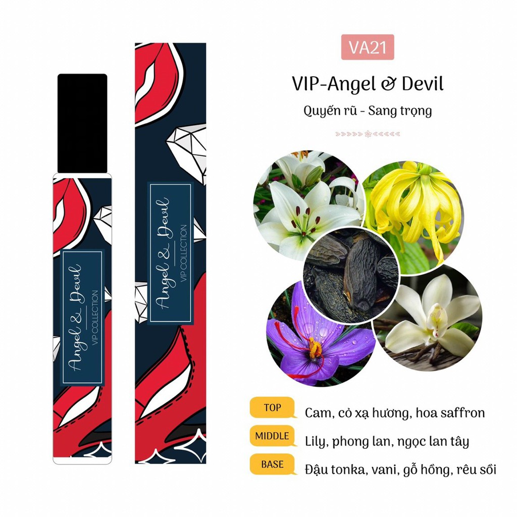 [VIP lăn 12ml] Tinh dầu nước hoa Angle and Devil