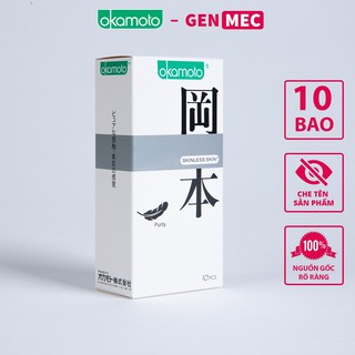 Bao cao su Okamoto Skinless Skin Purity Tinh Khiết Không Mùi - Siêu Khoái Cảm - BCS Okamoto Hộp 10 cái – GenMec