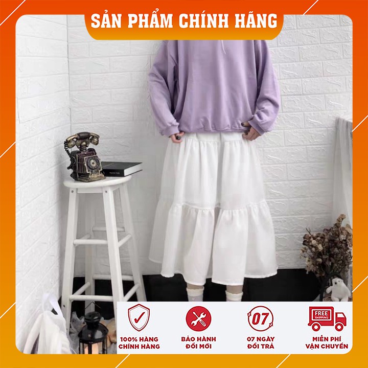 Chân Váy Voan Tầng 2 Lớp Ulzzang Màu Đen - Trắng - Chân Váy Maxi Voan Freesize Hot Hit | BigBuy360 - bigbuy360.vn