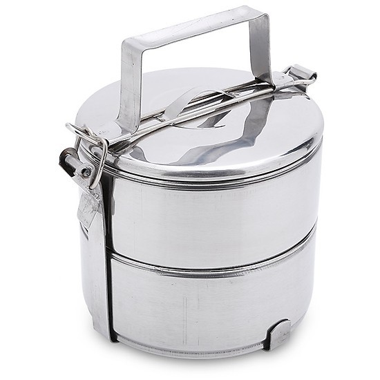 Camèn bằng Inox 2 tầng 14cm đựng cơm, thức ăn an toàn